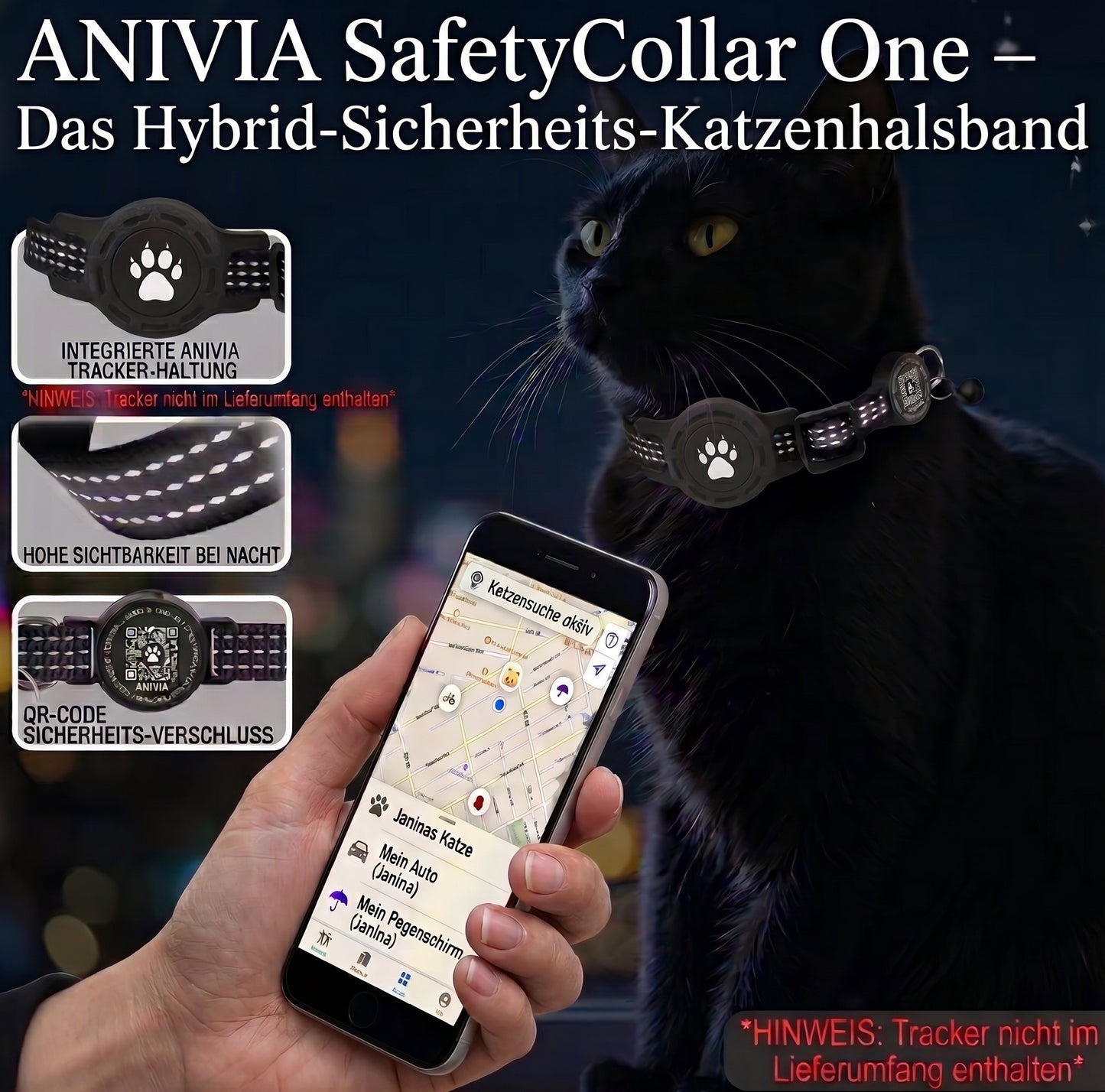 ANIVIA™ SafetyCollar One – Hybrid-Sicherheits-Katzenhalsband (Vorverkauf)
